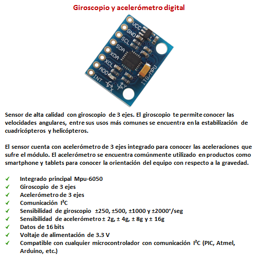 Módulo Acelerómetro y giroscopio