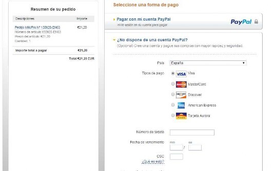 Información general de pagos Paypal